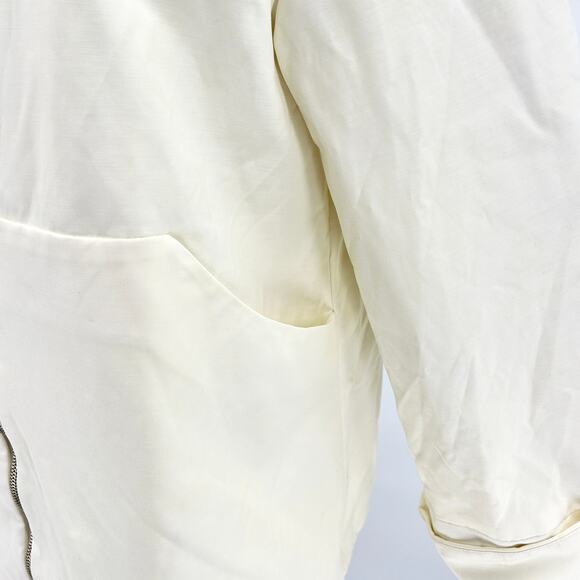 Vertigo Paris Cream Hooded Zip Front Utility Rain Coat Jacket - Picture 4 of 9